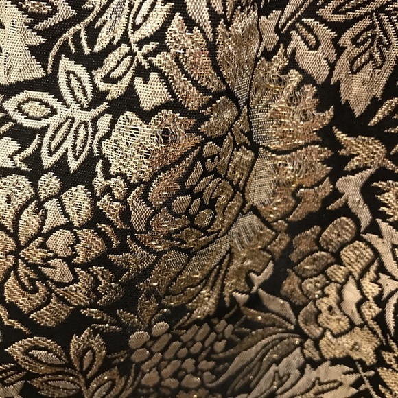 Kimchi Blue Metallic Gold Brocade Skirt 10 black full mini Urban Outfitters - Picture 5 of 10